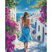 Santorini Sunset Stroll - Paint by Numbers Kit