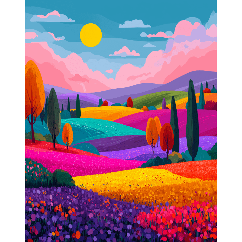 Colorful Horizons - Landscape Edition - Paint by Numbers Kit
