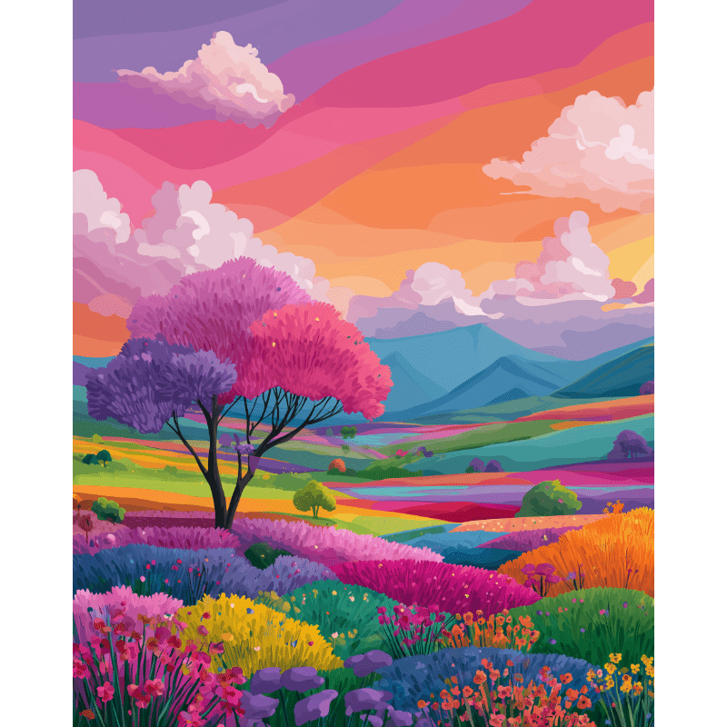 Vivid Landscape Escape - Paint by Numbers Kit