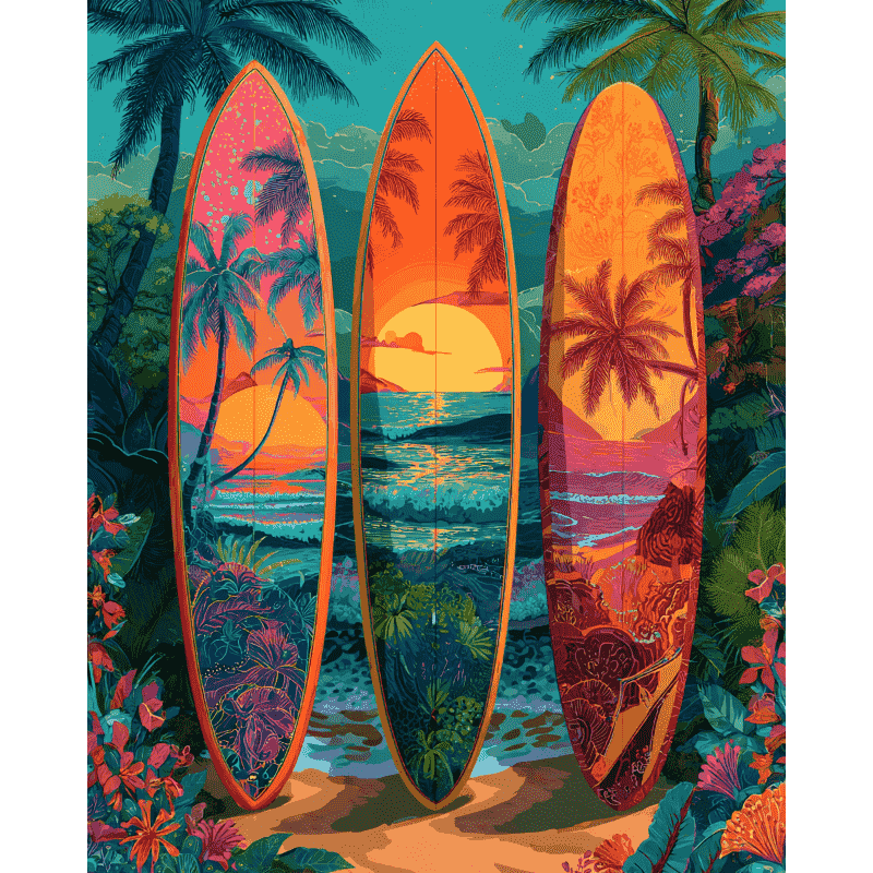 Vibrant Beach Vibes - Paint by Numbers Kit