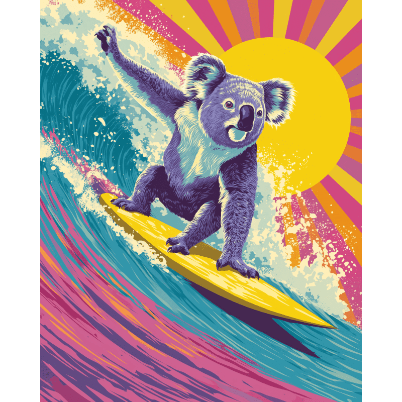 Surfing Koala Adventure - Paint by Numbers Kit