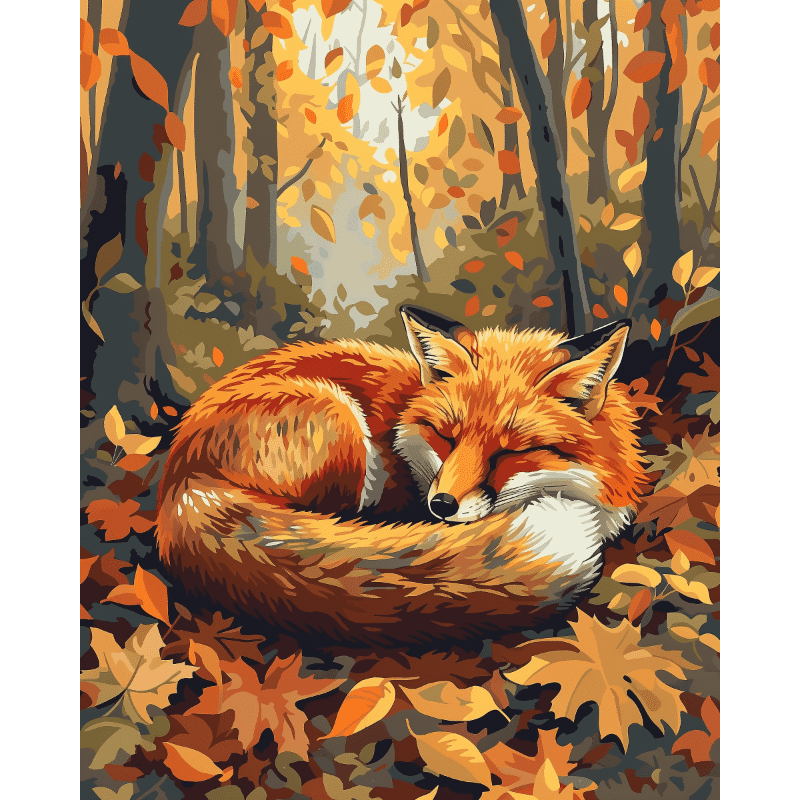 Foxy Autumn Nap - Paint by Numbers Kit