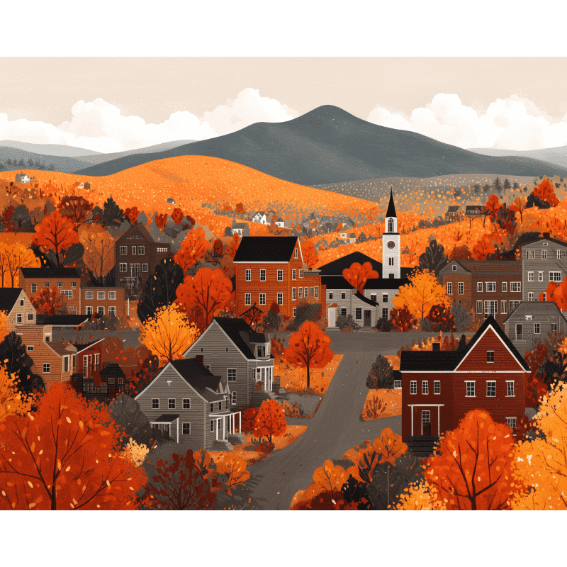 Autumn Village Escape - Paint by Numbers Kit