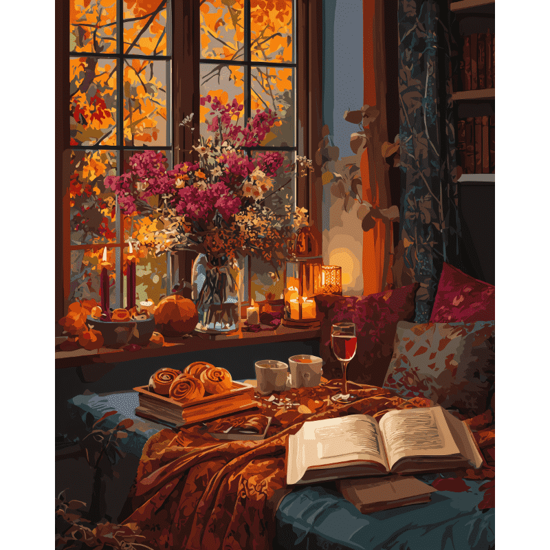 Cozy Autumn Evening - Paint by Numbers Kit