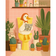 Whimsical Goose on the Throne - Paint by Numbers Kit