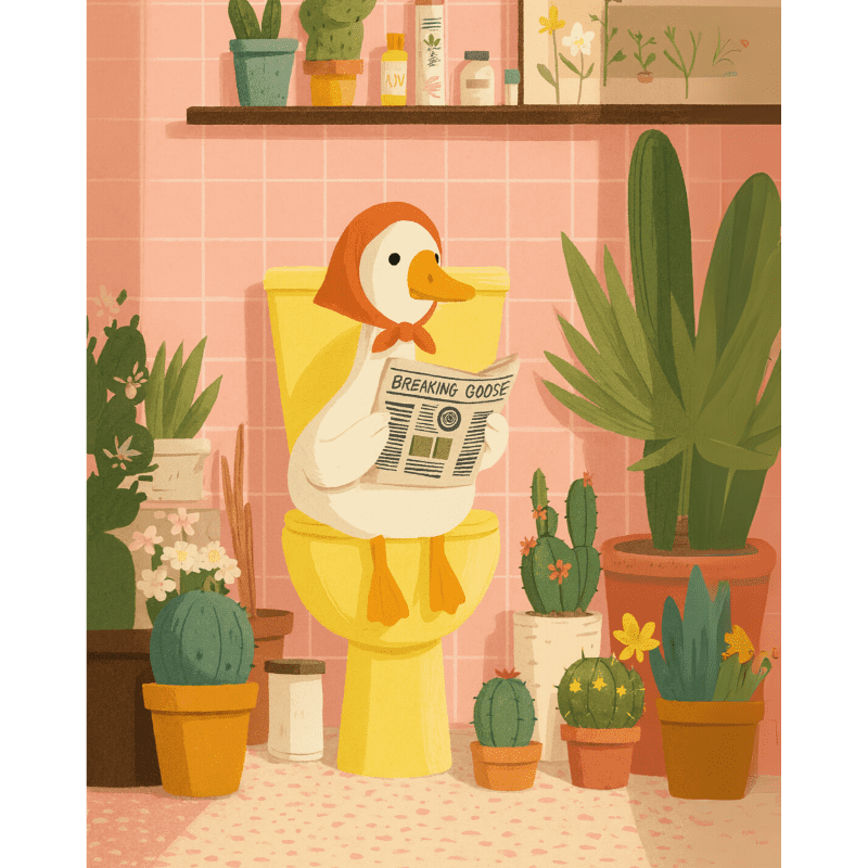 Whimsical Goose on the Throne - Paint by Numbers Kit