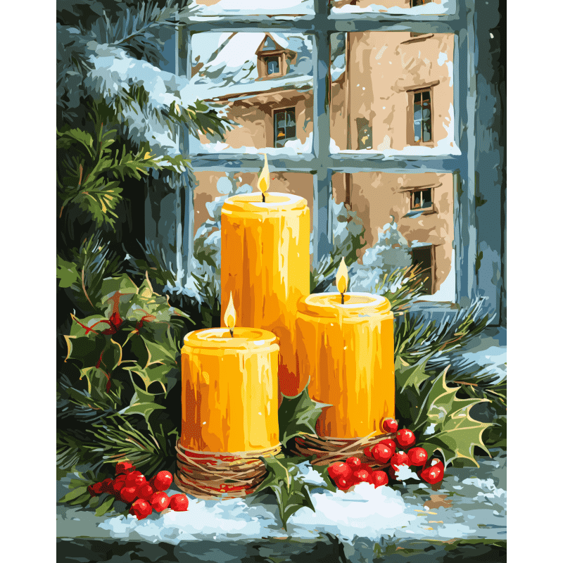 Holiday Candlelight Glow - Paint by Numbers Kit
