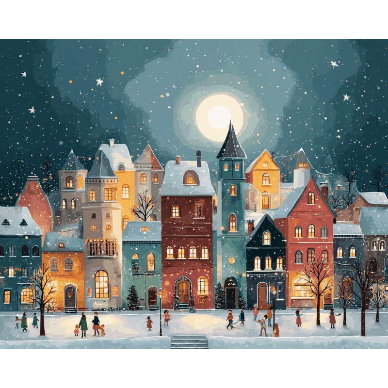 Enchanting Christmas Village - Paint by Numbers Kit