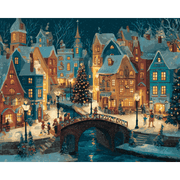 Enchanted Village Scene - Paint by Numbers Kit