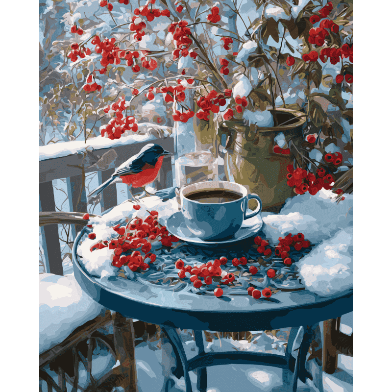 Winter Terrace Serenity - Paint by Numbers Kit