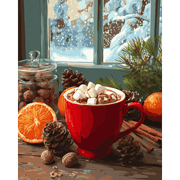 Cozy Hot Chocolate Morning - Paint by Numbers Kit