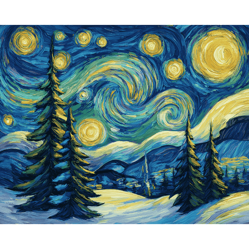 Starry Festive Night - Paint by Numbers Kit