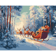 Reindeer Sleigh Ride - Paint by Numbers Kit