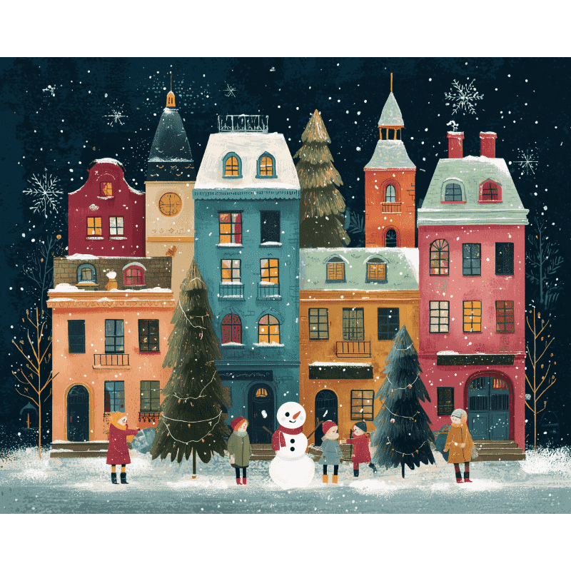Winter Wonderland Snow Scene - Paint by Numbers Kit