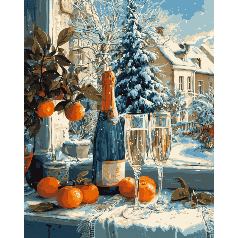 Festive Champagne & Citrus - Paint by Numbers Kit