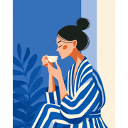 Serene Woman in Blue - Paint by Numbers Kit