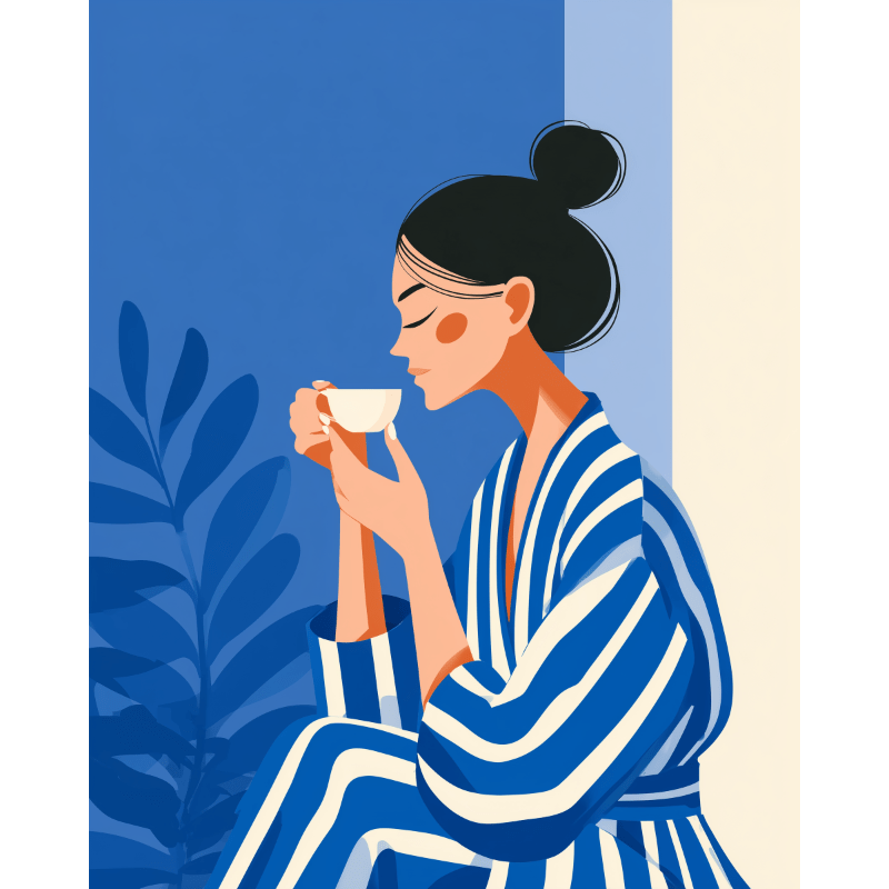 Serene Woman in Blue - Paint by Numbers Kit