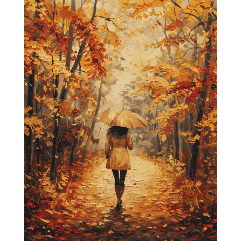 Forest Woman in Autumn Glow - Paint by Numbers Kit