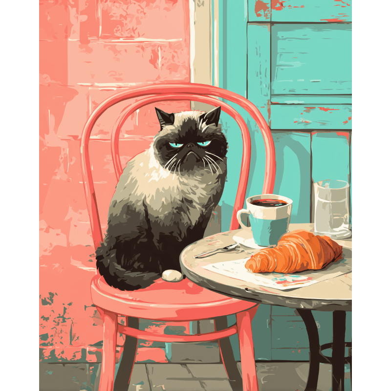 Morning Grumpiness in Color - Paint by Numbers Kit