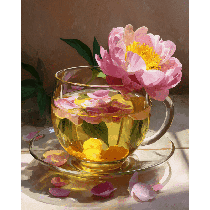Soothing Herbal Tea Art - Paint by Numbers Kit