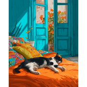 Sunny Nap Time Scene - Paint by Numbers Kit