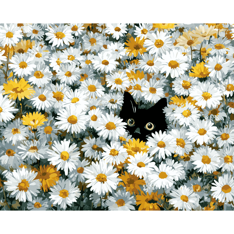 Daisy Field Feline - Paint by Numbers Kit