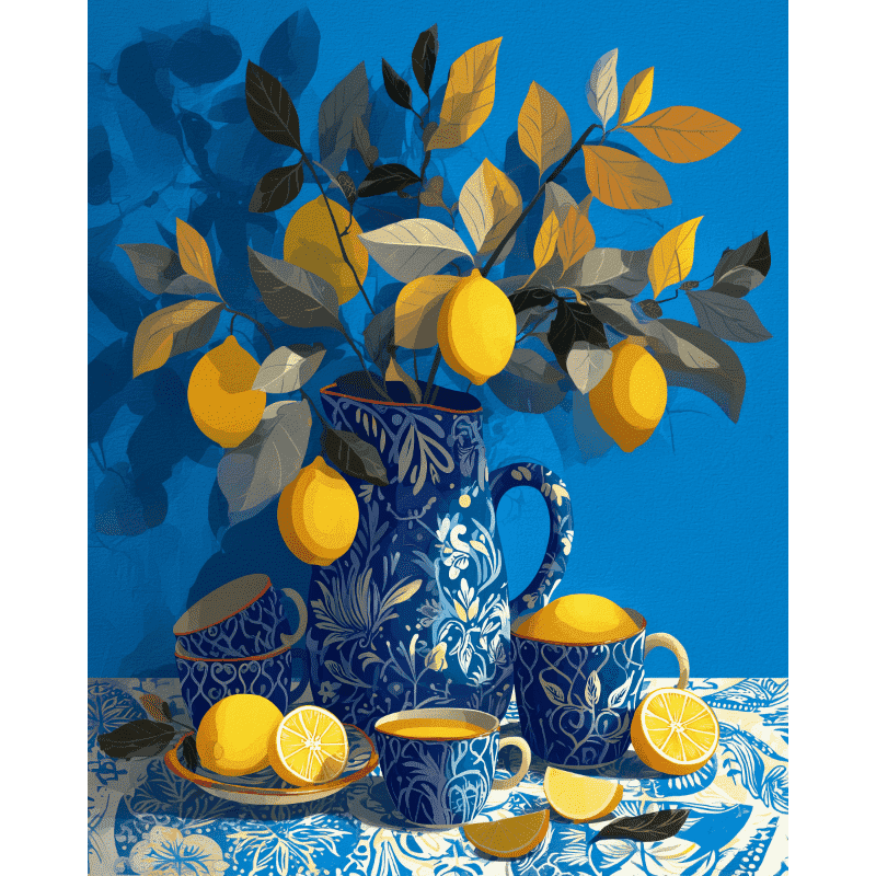 Citrus Bliss Porcelain Scene - Paint by Numbers Kit
