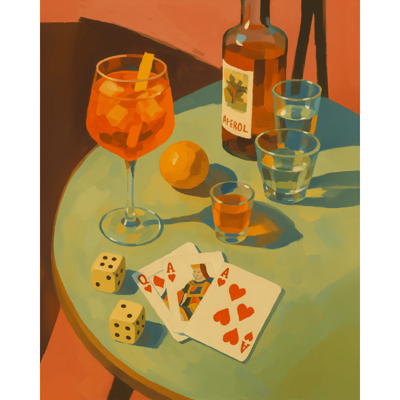 Fun & Games Drink Scene - Paint by Numbers Kit