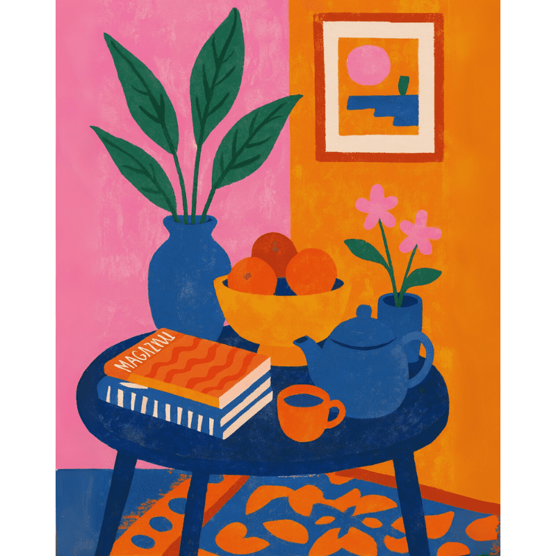 Cozy Nook with Blooms - Paint by Numbers Kit