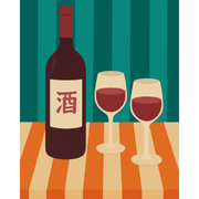 Elegant Asian Wine Bottles - Paint by Numbers Kit