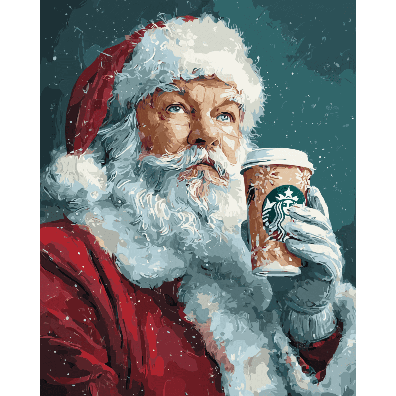 Santa’s Morning Coffee - Paint by Numbers Kit