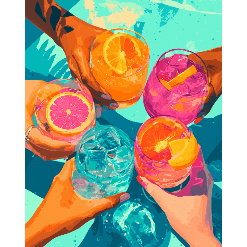 Colorful Cheers | Paint by Number - Paint by Numbers Kit