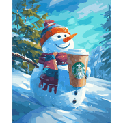 Snowy Day Coffee Break - Paint by Numbers Kit