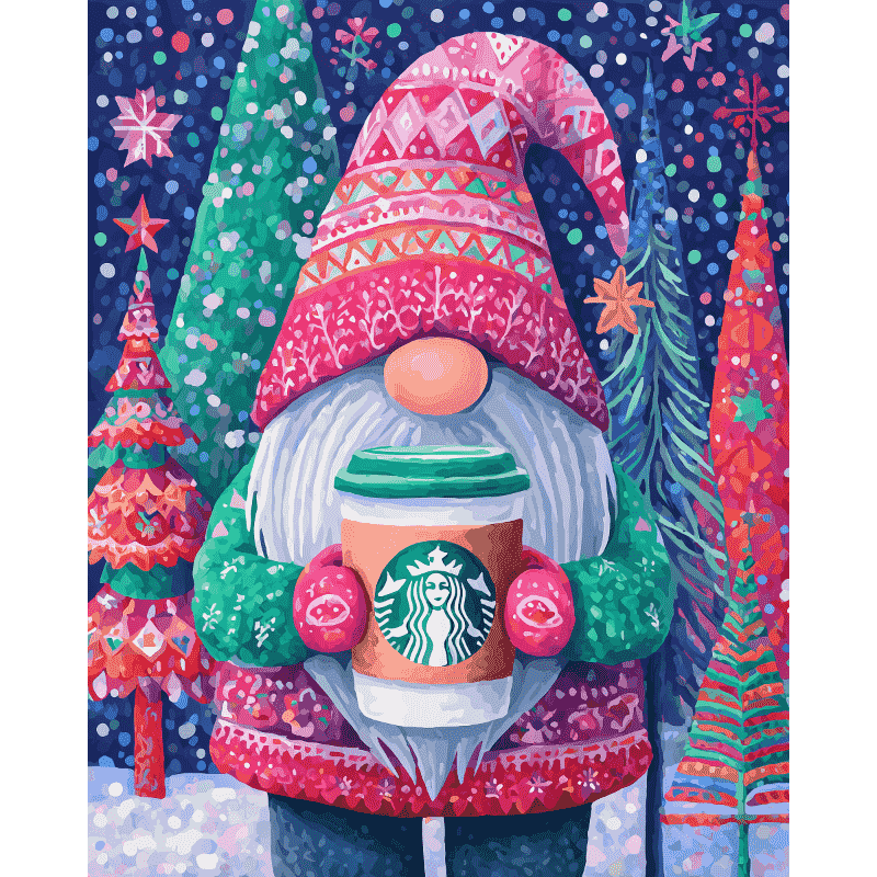 Nordic Gnome & Winter Cheer - Paint by Numbers Kit