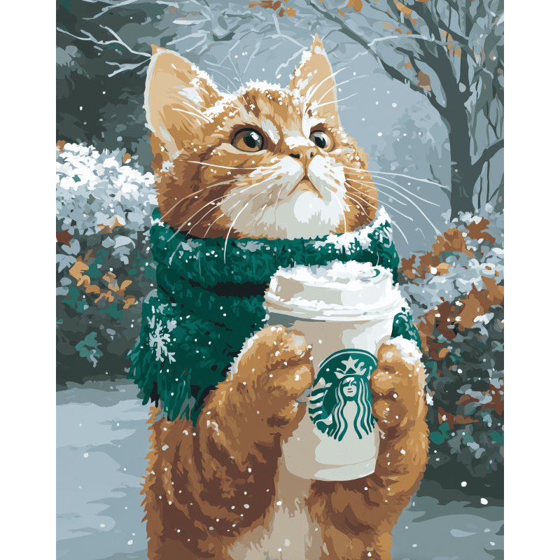 Snuggly Paws & Coffee - Paint by Numbers Kit