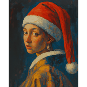 Festive Girl with Pearl Earring - Paint by Numbers Kit