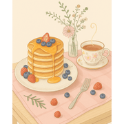 Sweet Pancakes & Blooms - Paint by Numbers Kit