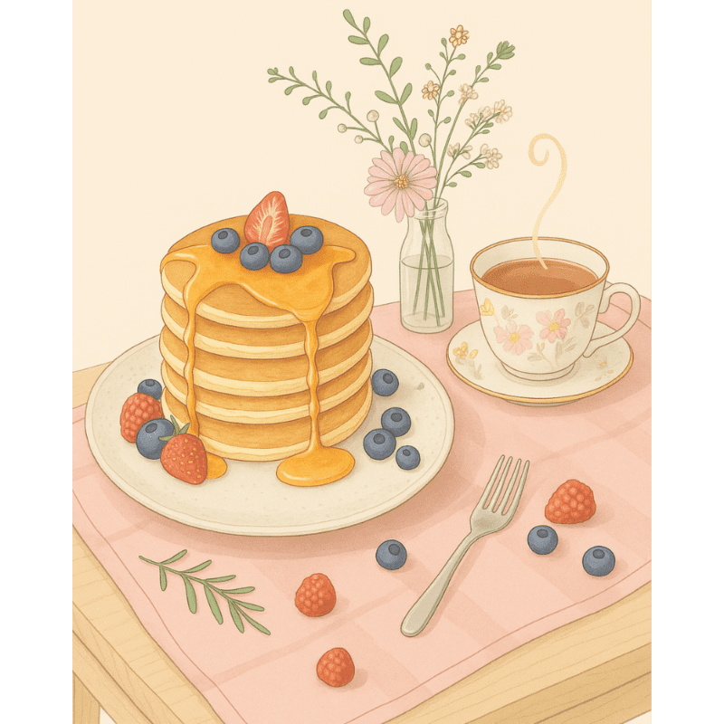 Sweet Pancakes & Blooms - Paint by Numbers Kit