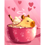 Coffee & Hearts – Capybara Love - Paint by Numbers Kit