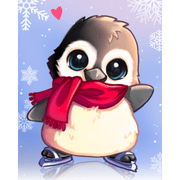 Ice Skating Penguin Fun - Paint by Numbers Kit