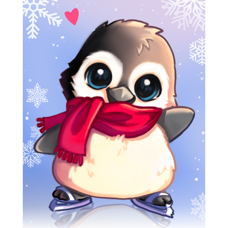 Ice Skating Penguin Fun - Paint by Numbers Kit