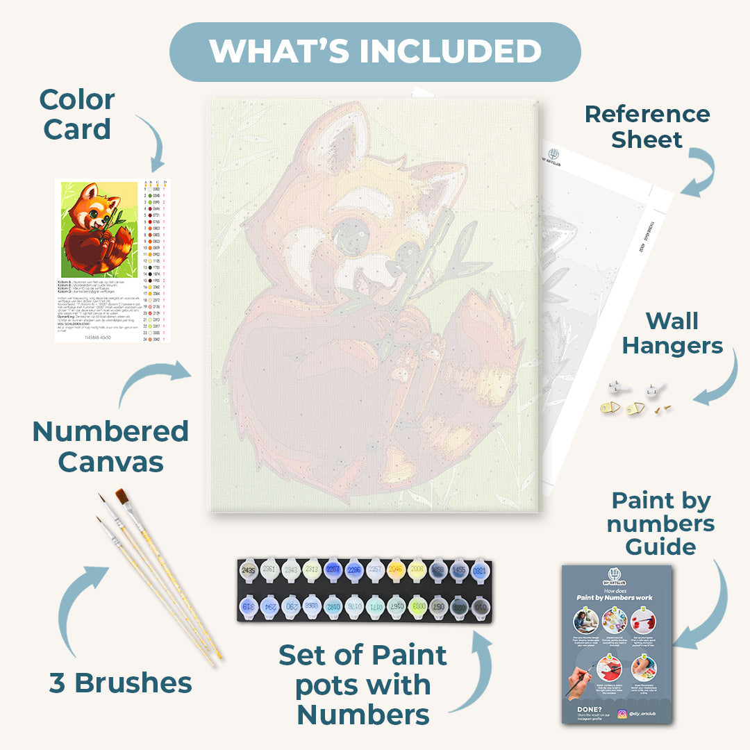 Red Panda & Bamboo Scene - Detail 3