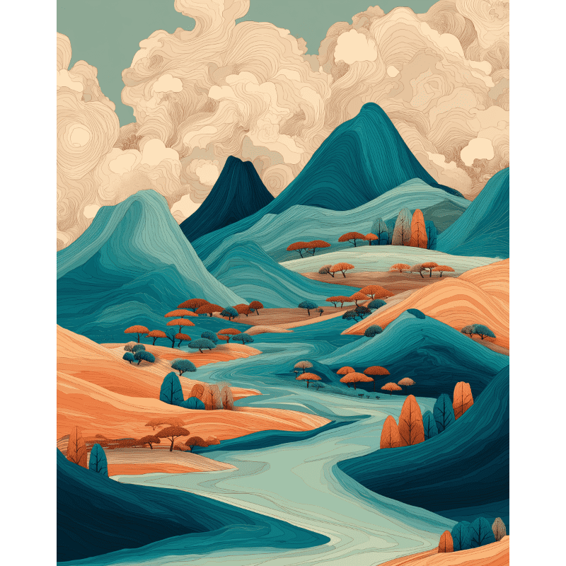 Serene Japanese Landscape - Paint by Numbers Kit