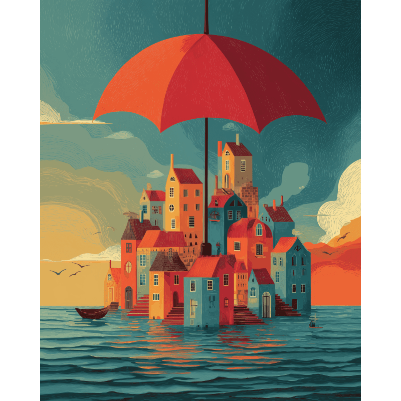Whimsy Under the Umbrella - Paint by Numbers Kit