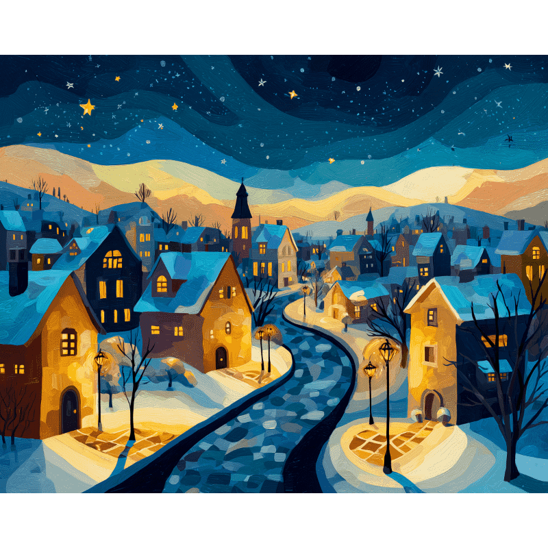 Holiday Sunset Serenity - Paint by Numbers Kit