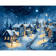 Starry Winter Village - Paint by Numbers Kit