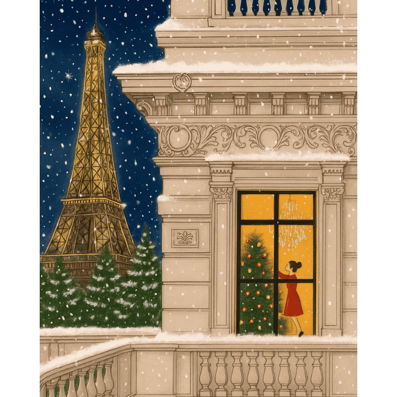 Parisian Christmas Evening - Paint by Numbers Kit