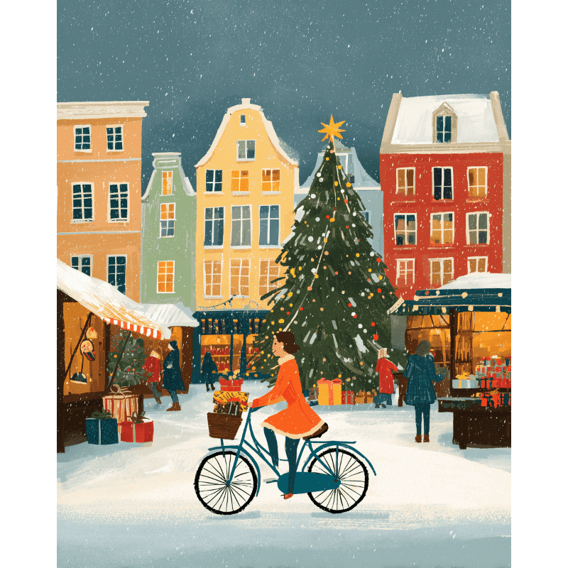 Festive Amsterdam Market Scene - Paint by Numbers Kit