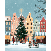 European Winter Cityscape - Paint by Numbers Kit