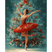 Elegant Holiday Ballerina - Paint by Numbers Kit